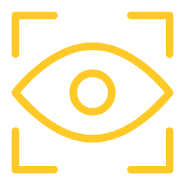 A yellow line icon depicts an eye.